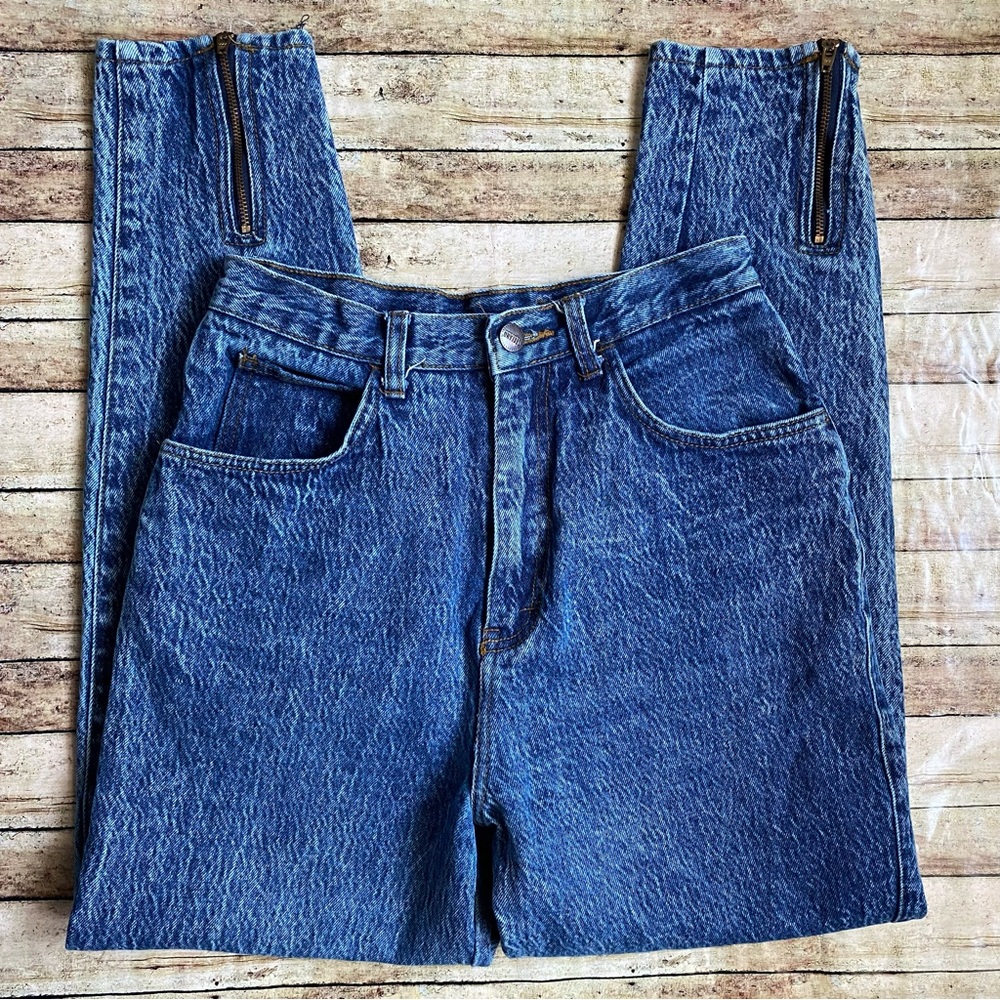 Vintage Stefano International Stone Wash Zipper High Waist Jeans Size 8